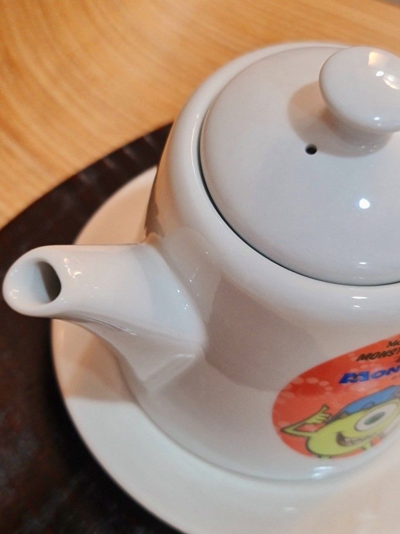 Monster Inc Teapot (Category: Coffee & Tea Tableware) located in Rizal. Submitted by missytin (Listing ID 1224120014, Image 3). Description: teapot with free ceramic coaster.