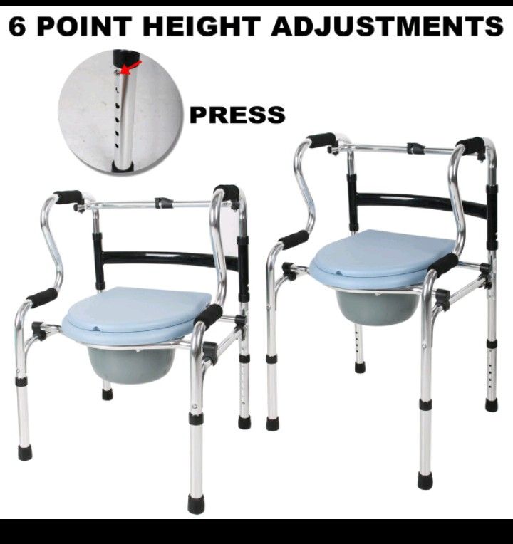 Multi purpose Commode chair with seat cushion. on Carousell