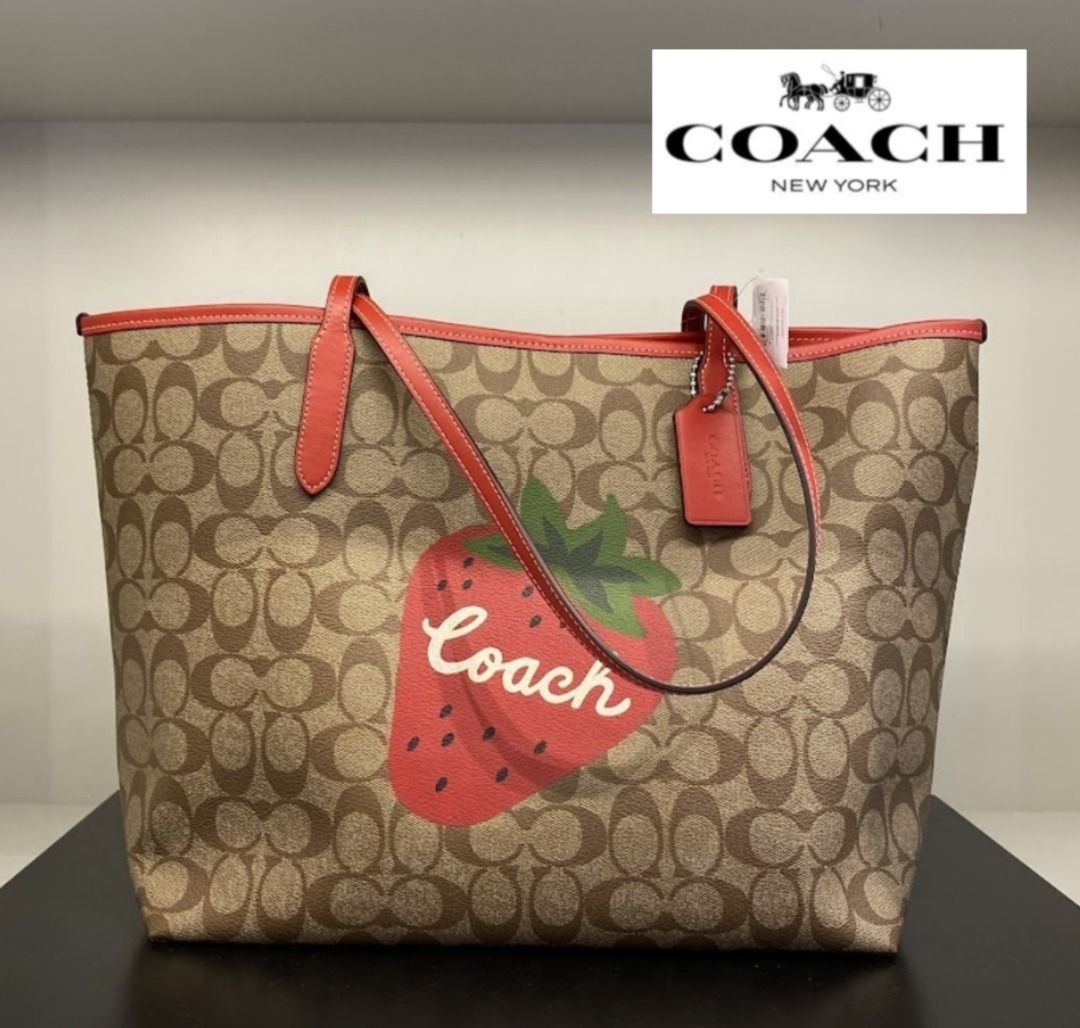 Coach wild plaid discount city zip tote