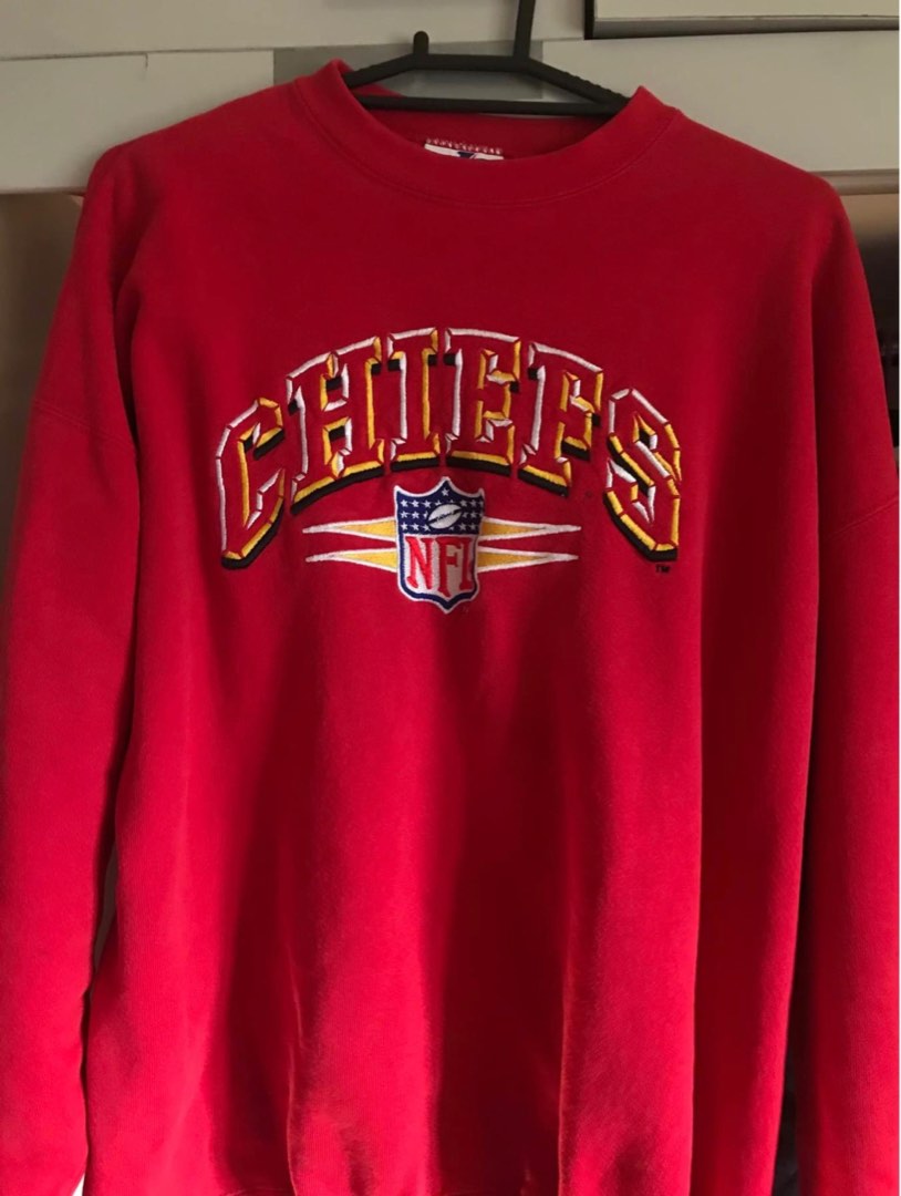 NFL Kansas City Chiefs PRO LINE Vintage Sweater Authentic Original XL  (Oversized), Men's Fashion, Tops & Sets, Hoodies on Carousell