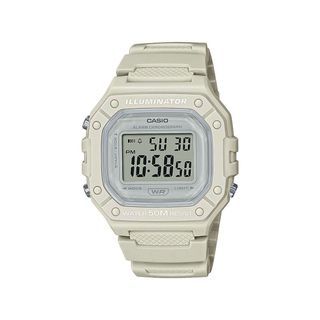 Original Casio W-218HC-8AVDF White Resin Strap Digital Sports Wrist Watch for Women and Men Unisex with 1 Year Warranty