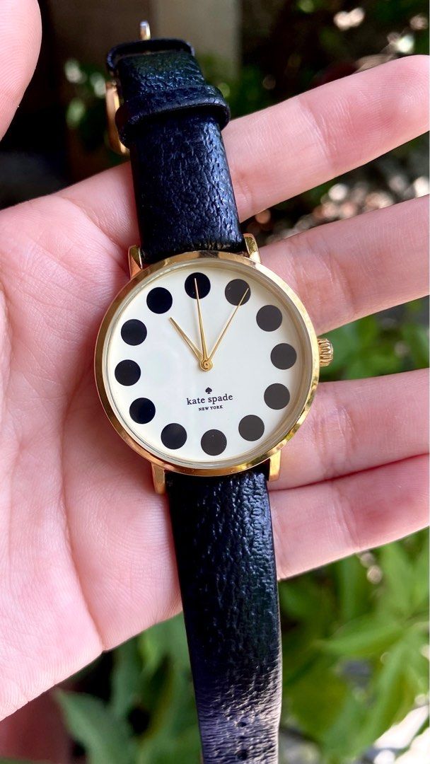 ORIGINAL‼️ Kate Spade New York 1yru0107 Black Dot Metro Watch with Women's  Black Leather Band, Women's Fashion, Watches & Accessories, Watches on  Carousell
