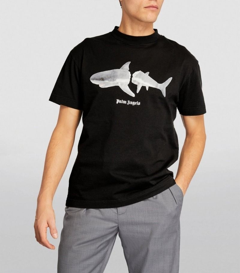 INSTOCK PALM ANGELS KILL THE SHARK TEE BLACK - Size: XL / XXL