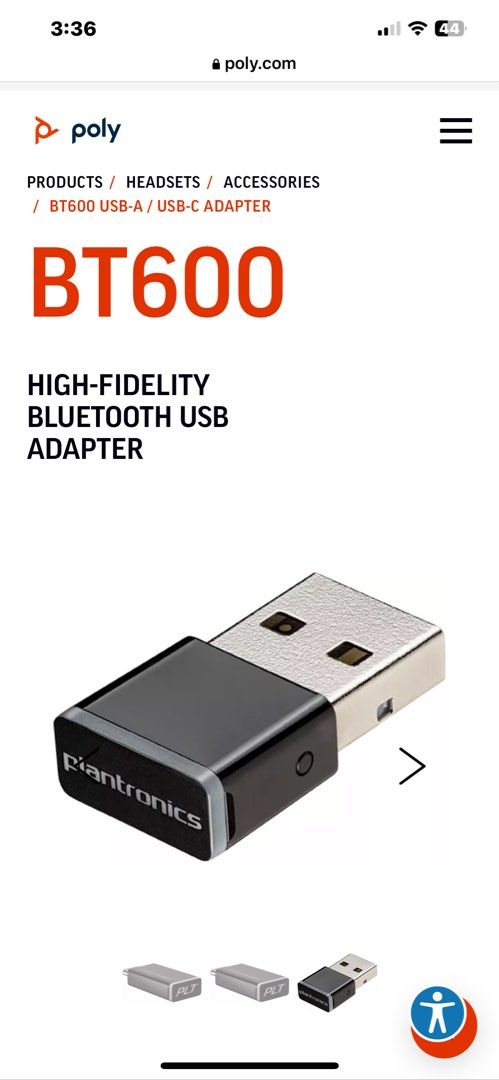BT600 USB-A / USB-C Adapter - High-fidelity Bluetooth USB Adapter