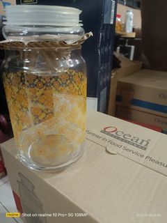 Pop Jar with glass cover 750ML 6 pieces for kuih raya or raya cookies storage or canister or container Air tight