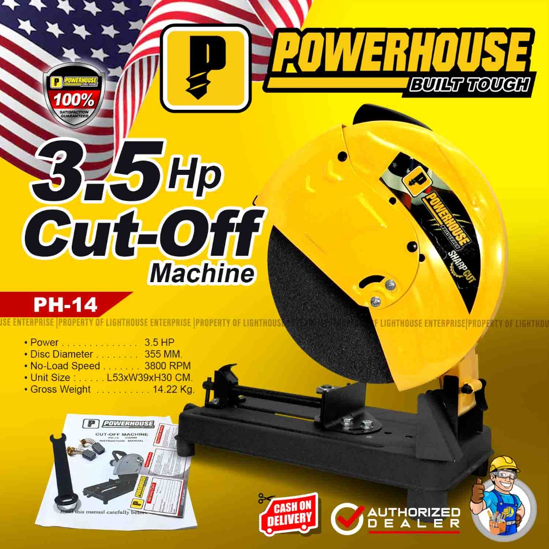 POWERHOUSE USA 2200W Cut Off Machine 3.5HP 100% Copper Wire (PH-14 ...