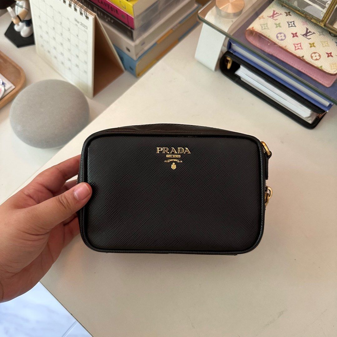 Prada Saffiano Leather Mini Bag, Luxury, Bags & Wallets on Carousell