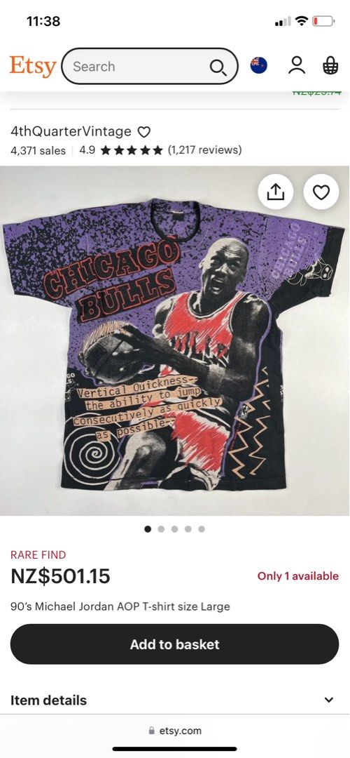 Vintage 90s Michael Jordan AOP T-Shirt - Size L