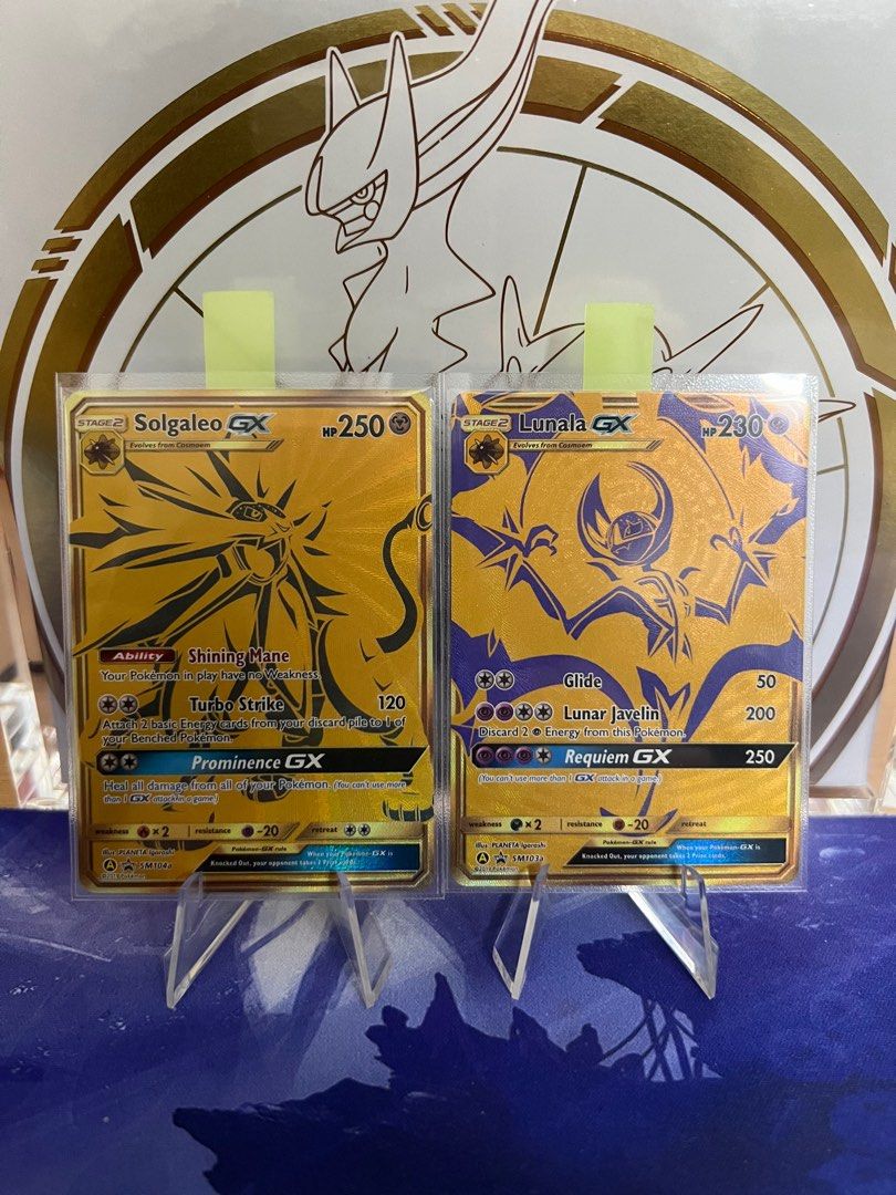 Combo Shiny Rayquaza-GX + Gold Solgaleo-gx + Gold Lunala-GX