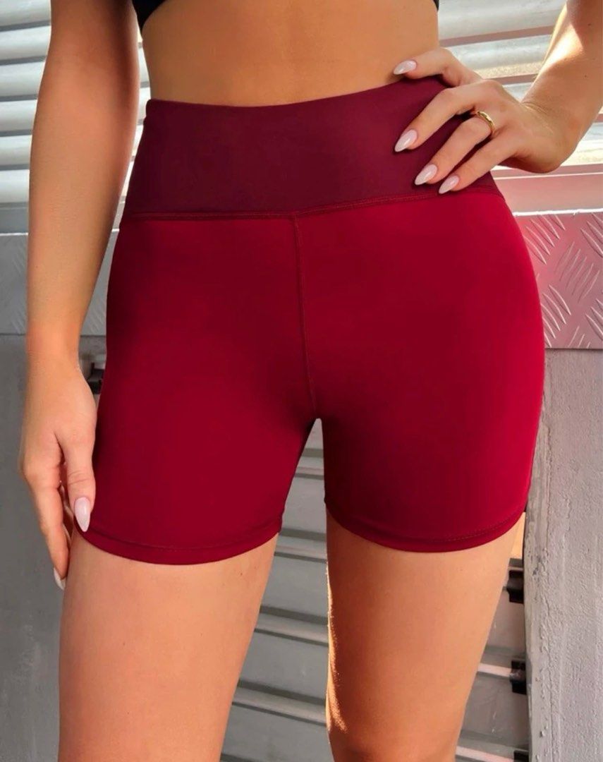 Red exercise shorts online