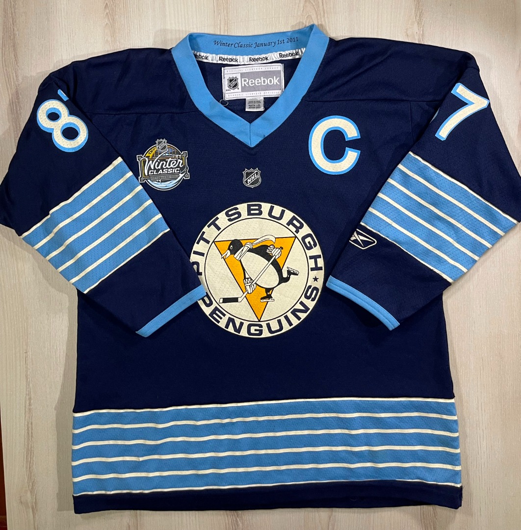 Reebok Sidney Crosby Pittsburgh Penguins 2011 Winter Classic NHL Jersey  Blue XXL