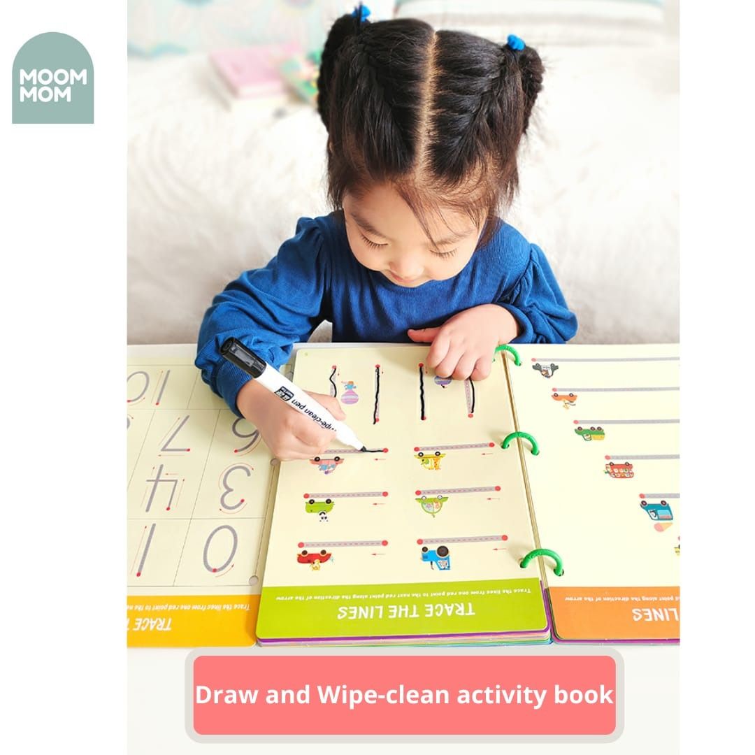 Reusable wipeclean activity book Coloring Drawing Tracing Writing