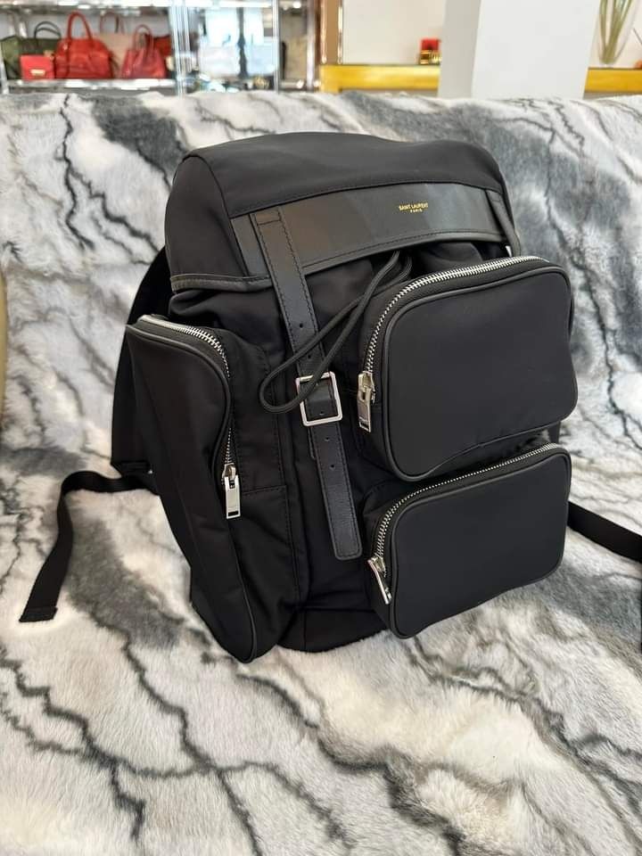 Saint Laurent City Multi-pocket Backpack In Smooth Leather And Nylon in  Black for Men