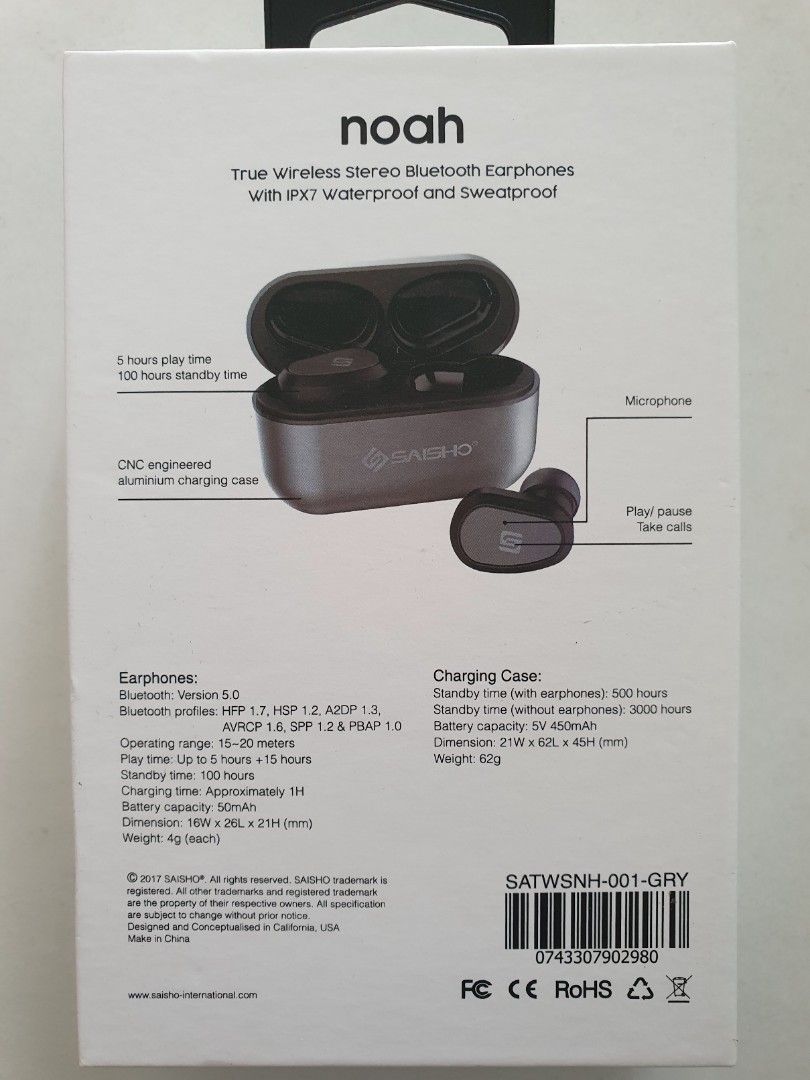 Saisho Noah TWS bluetooth earbuds IPX7