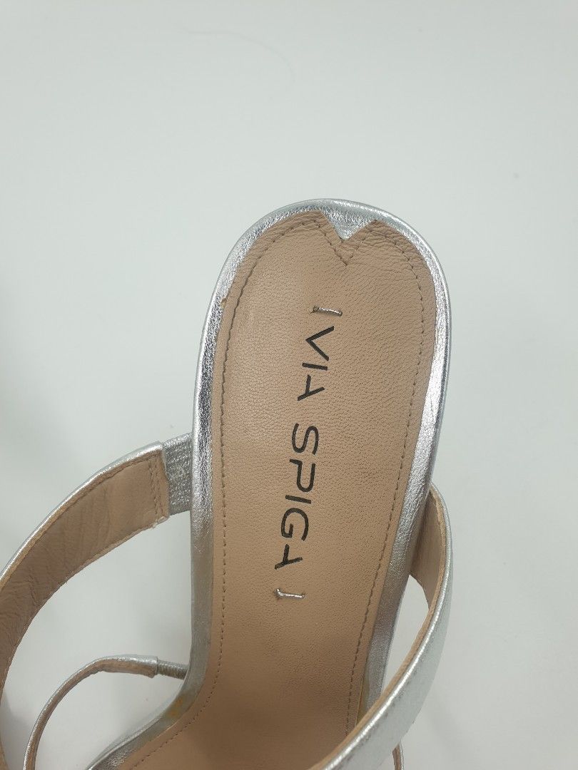 Via spiga silver heels outlet