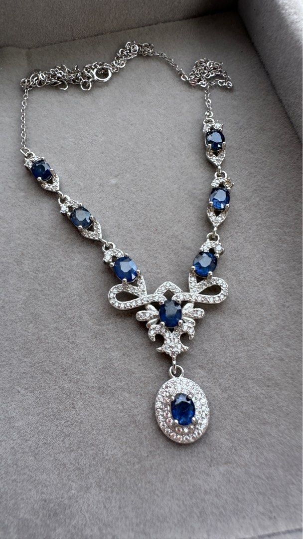 Sapphire necklace Women s Fashion Jewelry Organisers