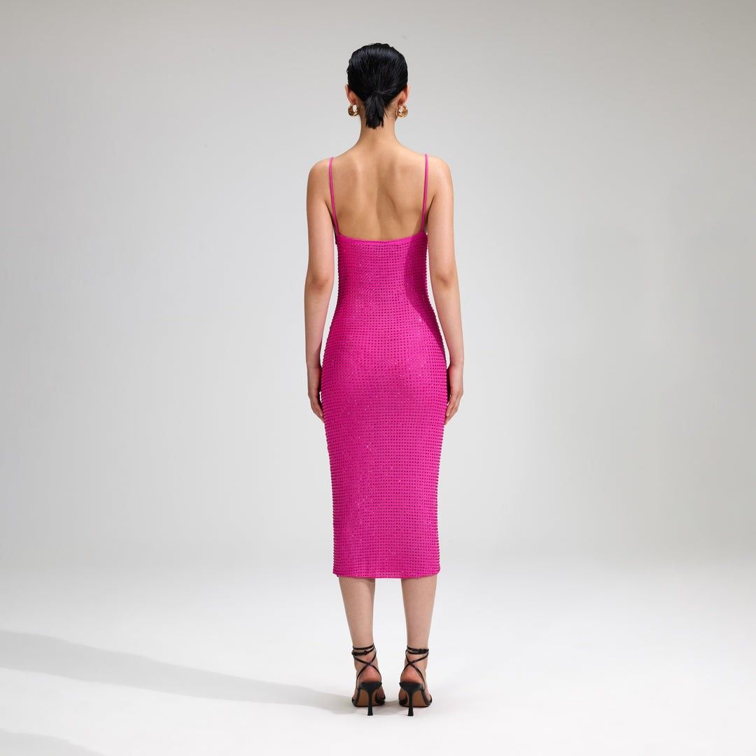 self portrait pink rhinestone dress SELF-PORTRAIT Crystal-Embellished Stretch-Mesh Mini Dress