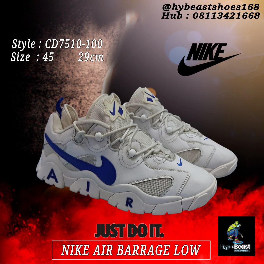NIKE AIR BARRAGE LOW CD7510-100 WHITE / HYPER BLUE BRAND NEW US 9.5