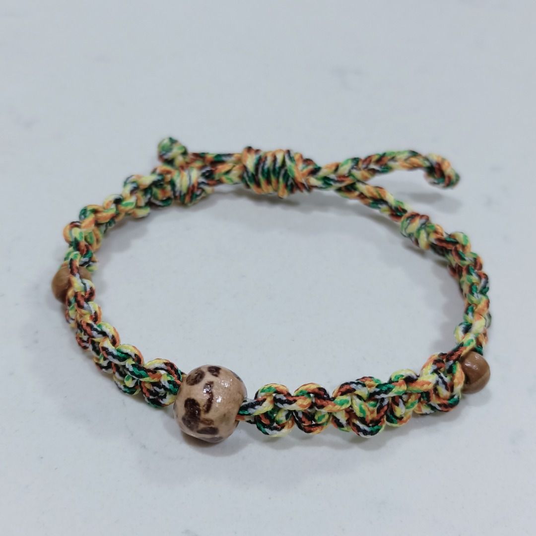 Shamballa Bracelet with Wooden Beads Multicolour Women s
