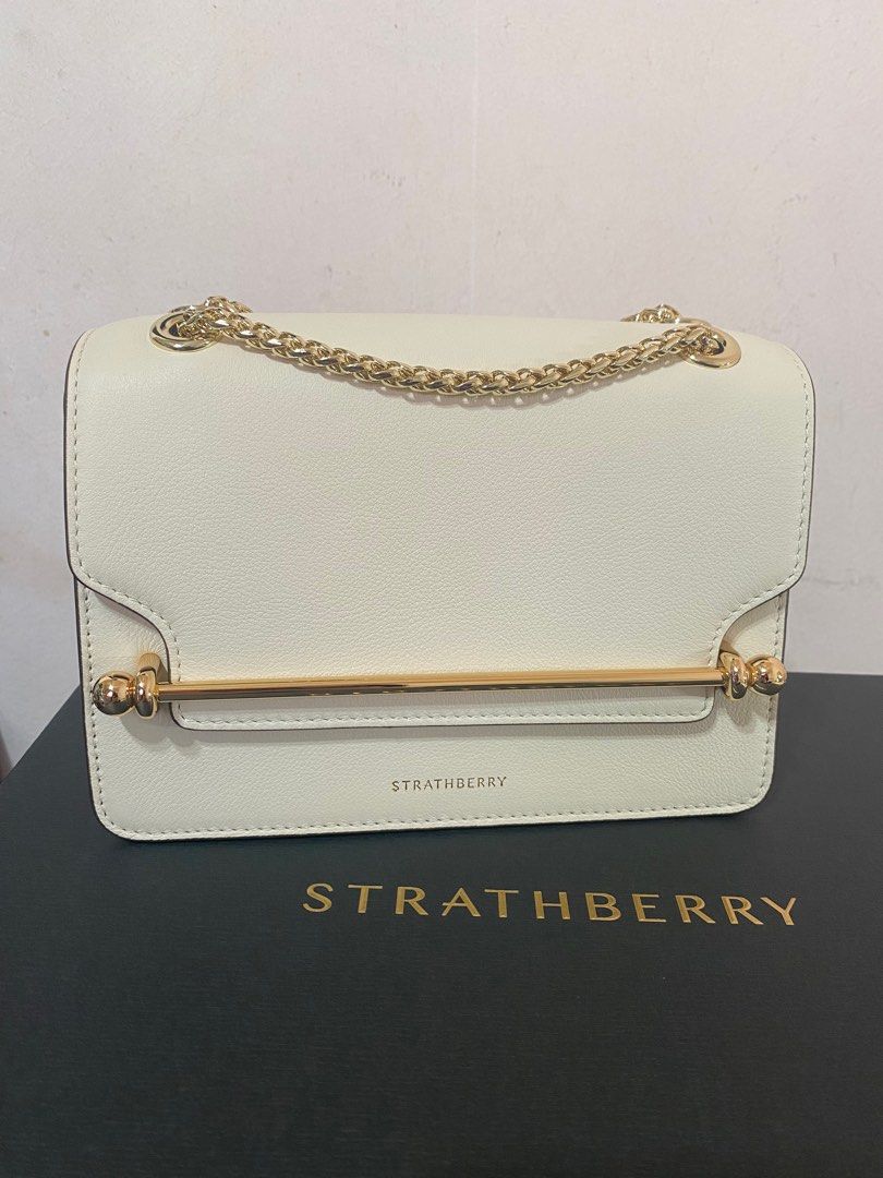 Strathberry East West Mini Bag Vanilla, Women's Fashion, Bags