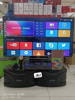 Take all ✓42inch  Ace Smart Tv 
✓HOME VISION Speaker 350watts x 2pcs
✓HOME VISION Amplifier 700watts
✓DRM player with cd
✓Songbook
🆓Microphone