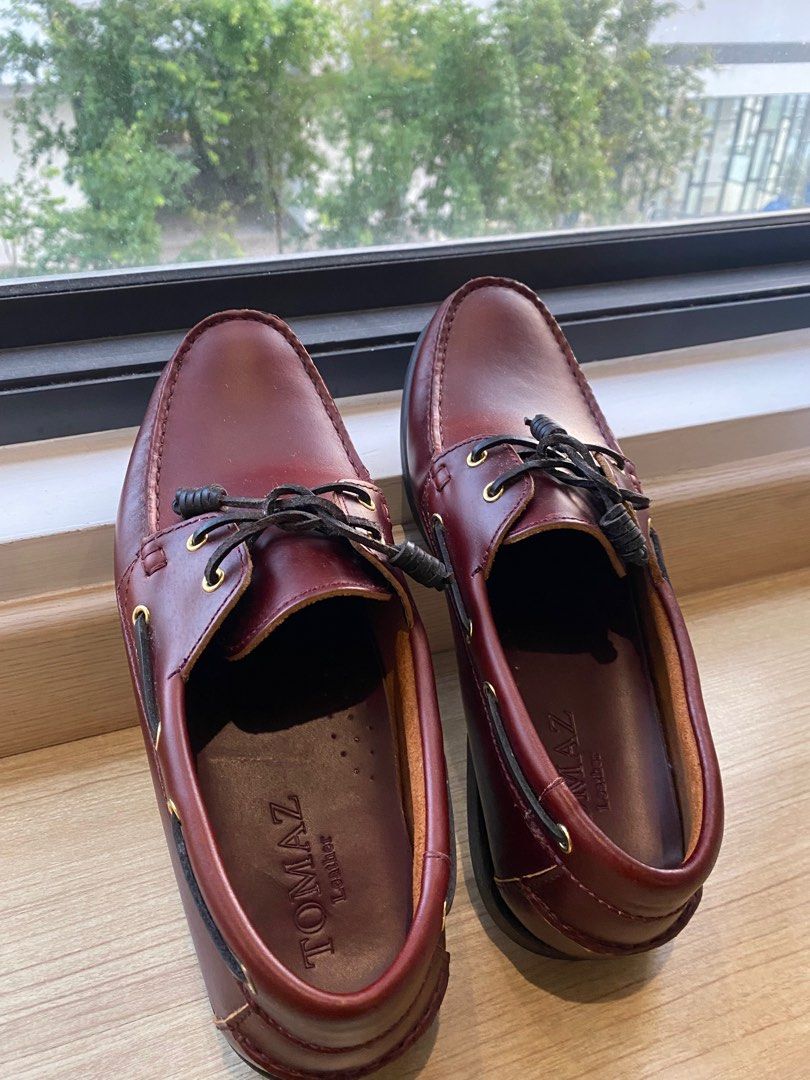 Tomaz Men s Leather Boat Shoes Wine Men s Fashion Footwear