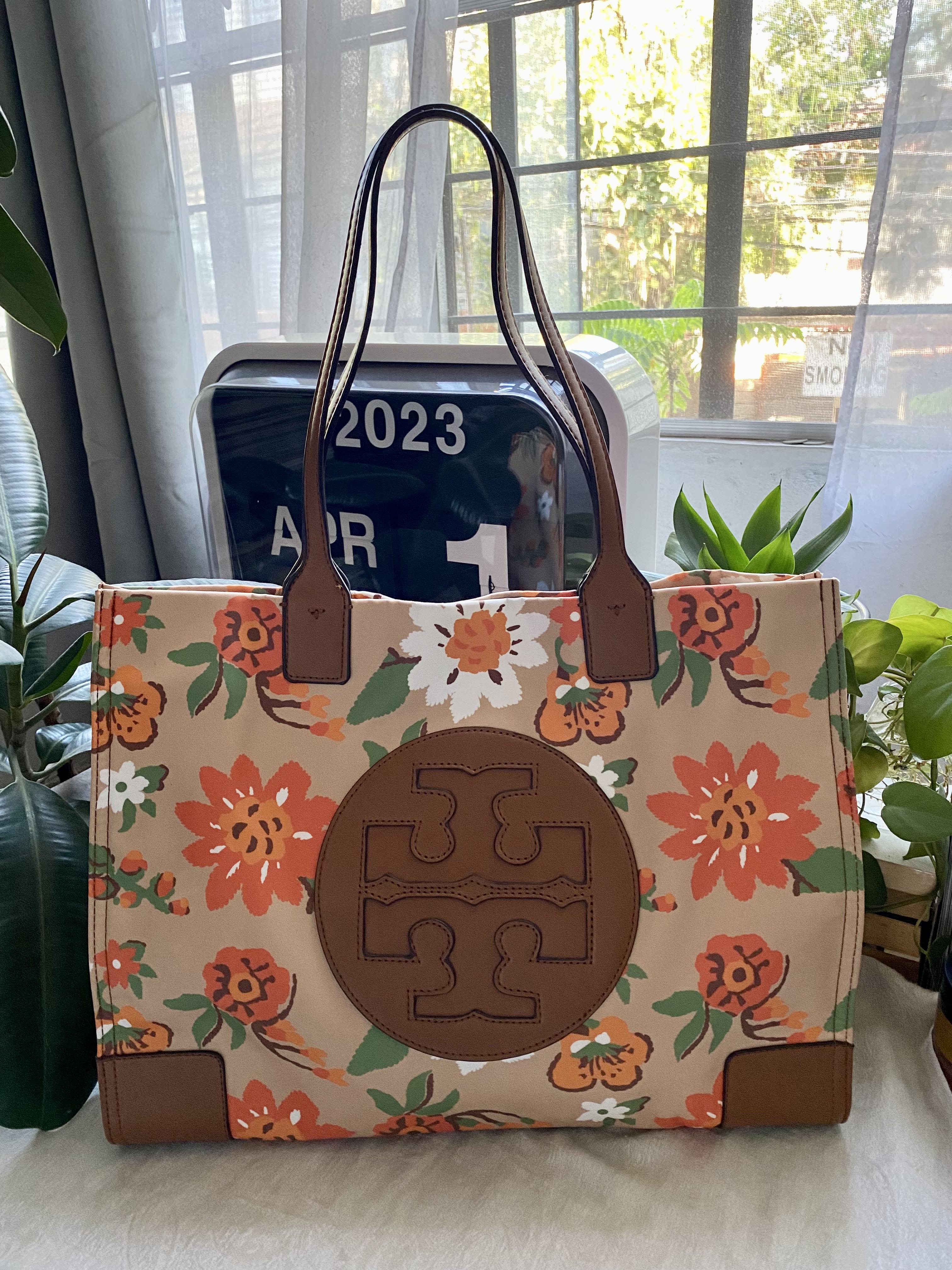 Tory Burch Ella Floral Tote Bag, Luxury, Bags & Wallets on Carousell