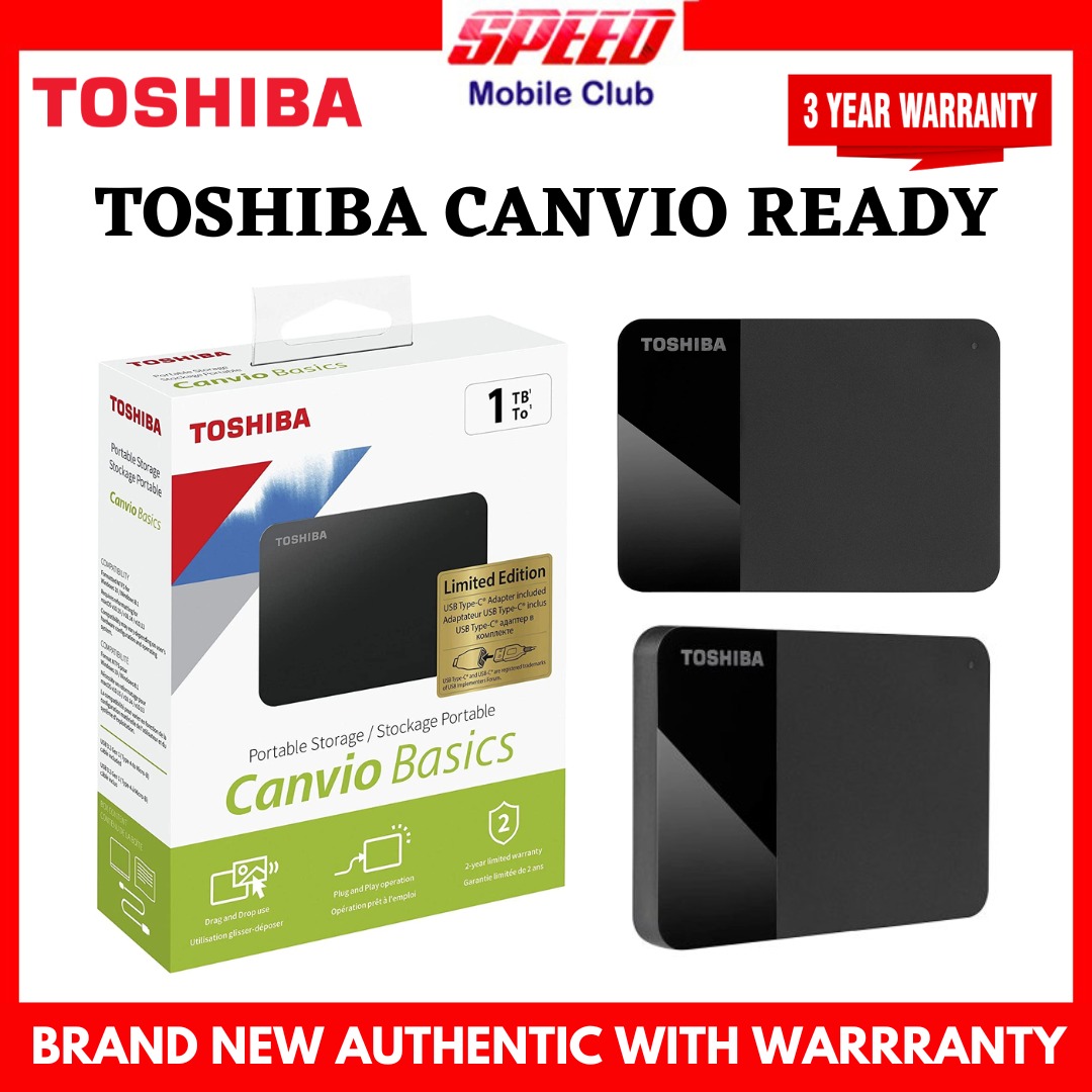 Toshiba Canvio Ready 1TB Portable External HDD USB3.0 for PC Laptop ...