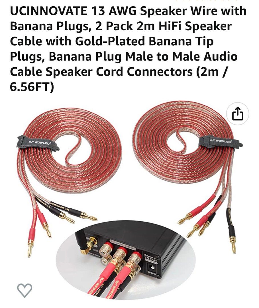 UCINNOVATE 13 AWG Speaker Wire 2M Audio Soundbars Speakers ucinnovate-13-awg-speaker-wire-2m-audio-soundbars-speakers