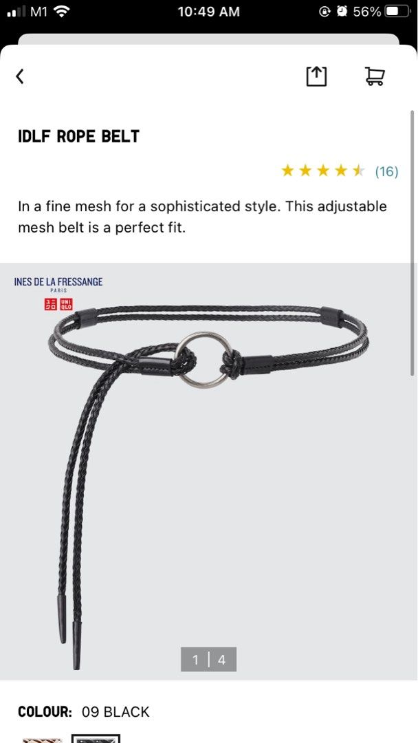 Uniqlo IDLF rope belt, Women's Fashion, Watches & Accessories, Belts on Carousell