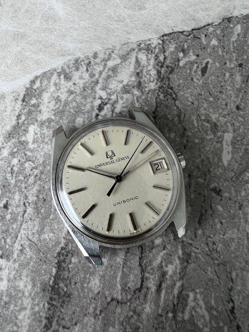 Cadran Vintage Universal Genève Unisonic Date NOS - Tritium Original, Rare, Suisse