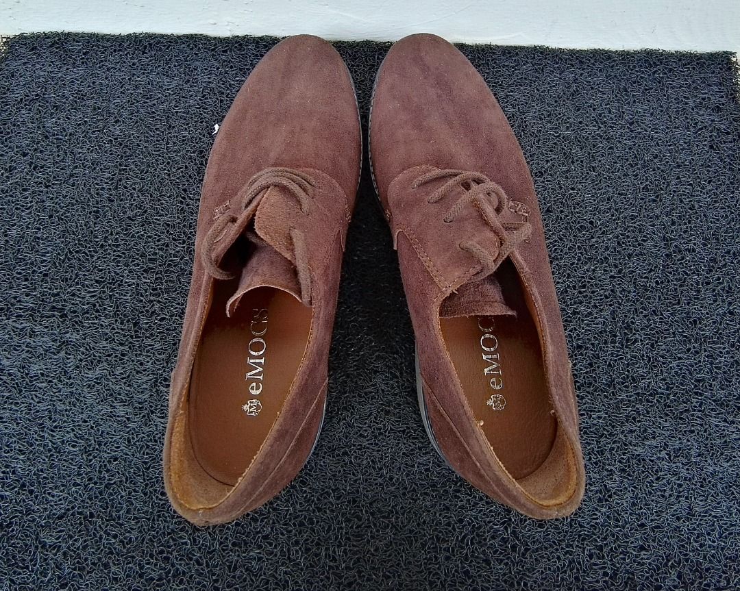 (Used only once) MEN SUEDE LEATHER DERBY SHOES, Men's Fashion, Footwear ...