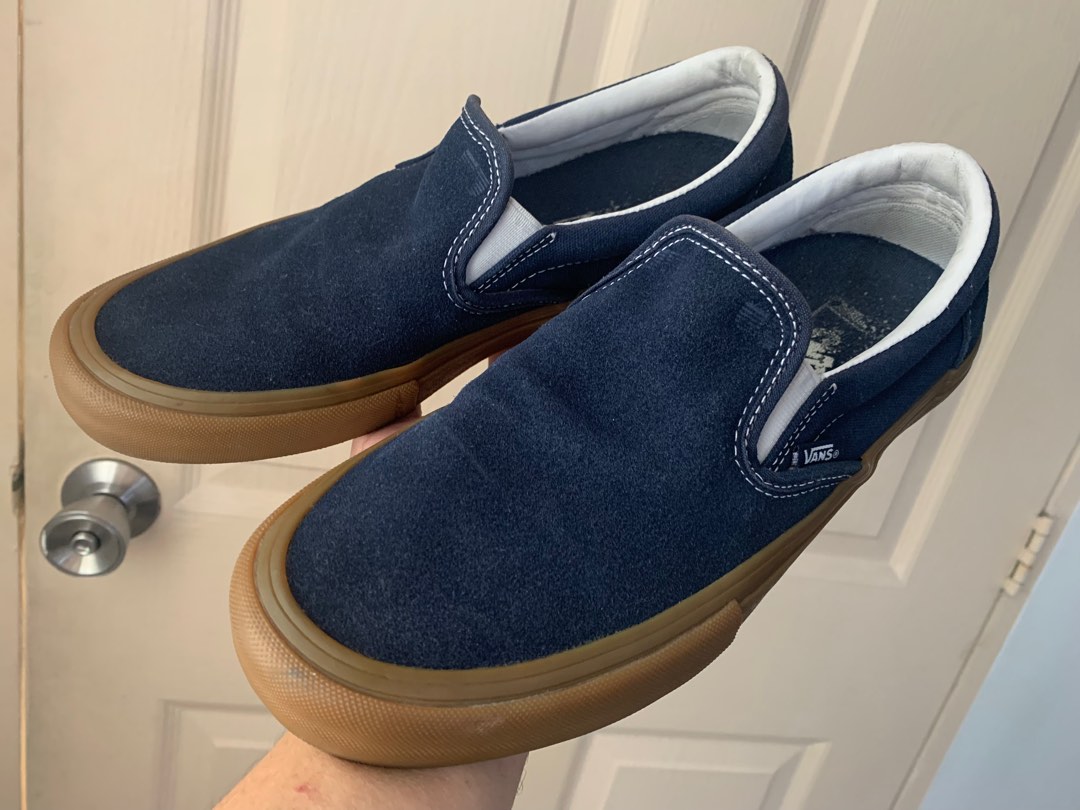 Vans Slip On Pro Navy Gum Sole Shoes, Men'S Fashion, Footwear, Casual Shoes  On Carousell