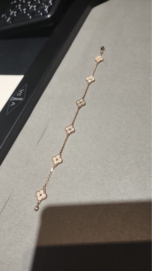 Vintage Alhambra Vca Hammered Alhambra Bracelet Van Cleef Arpels Sweet  Alhambra Bracelet Motif 18K Rose Gold