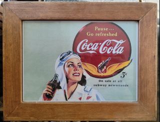 Vinatage Inspired Coca Cola Poster with Frame