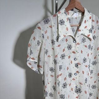 日式花朵古著襯衫洋裝vintage