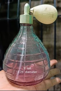 Vintage Handblown Purple Perfume Bottle with Balloon Sprayer (working)