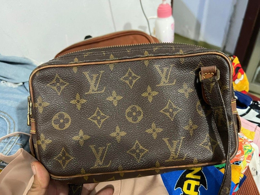 Louis Vuitton Vintage Brown Monogram Pochette Marly Bandoulière Canvas  Crossbody Bag, Best Price and Reviews