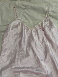 vintage womens pink lace satin camisole