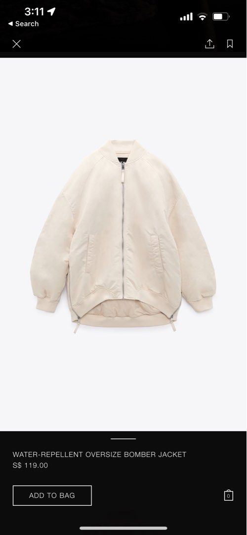 White oversized hot sale bomber jacket
