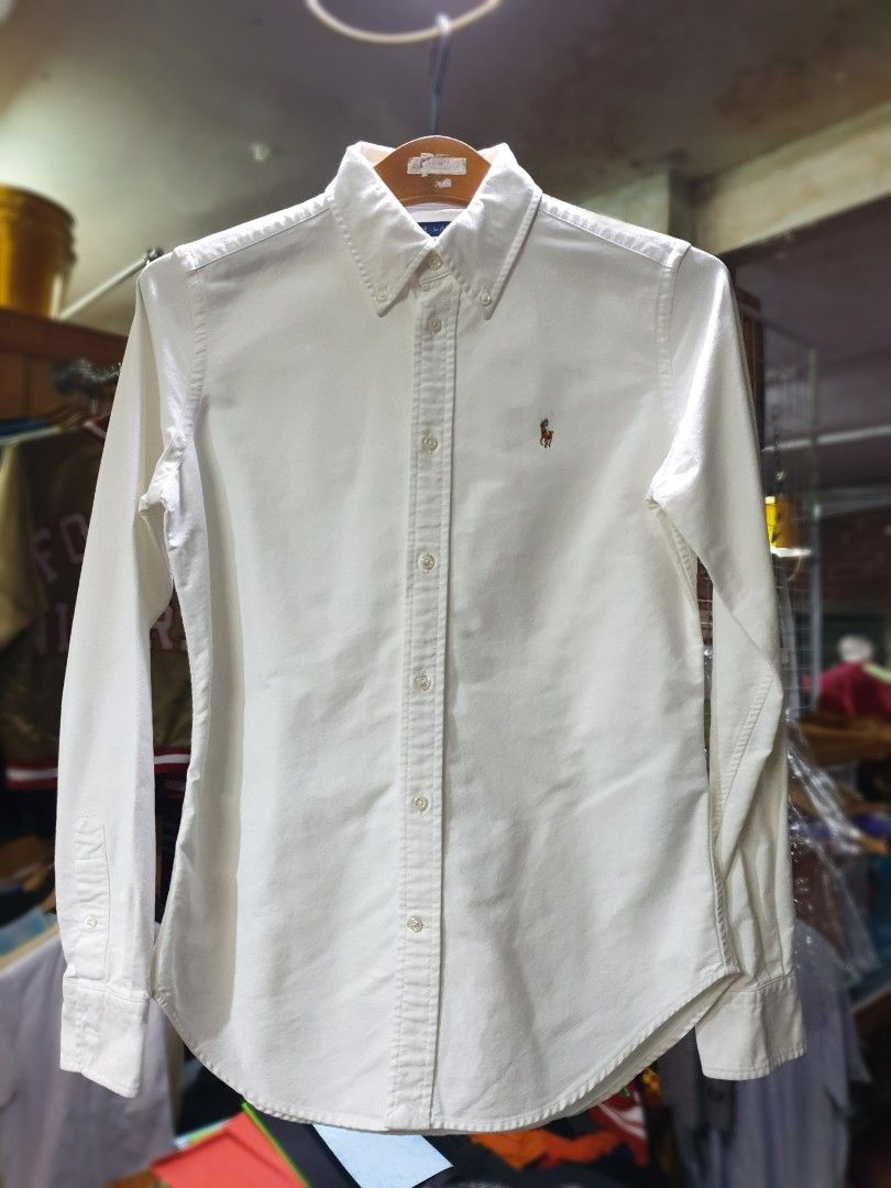WOMEN RL WHITE POLO RALPH LAUREN OXFORD Multicolour SHIRT Super Slim Fit