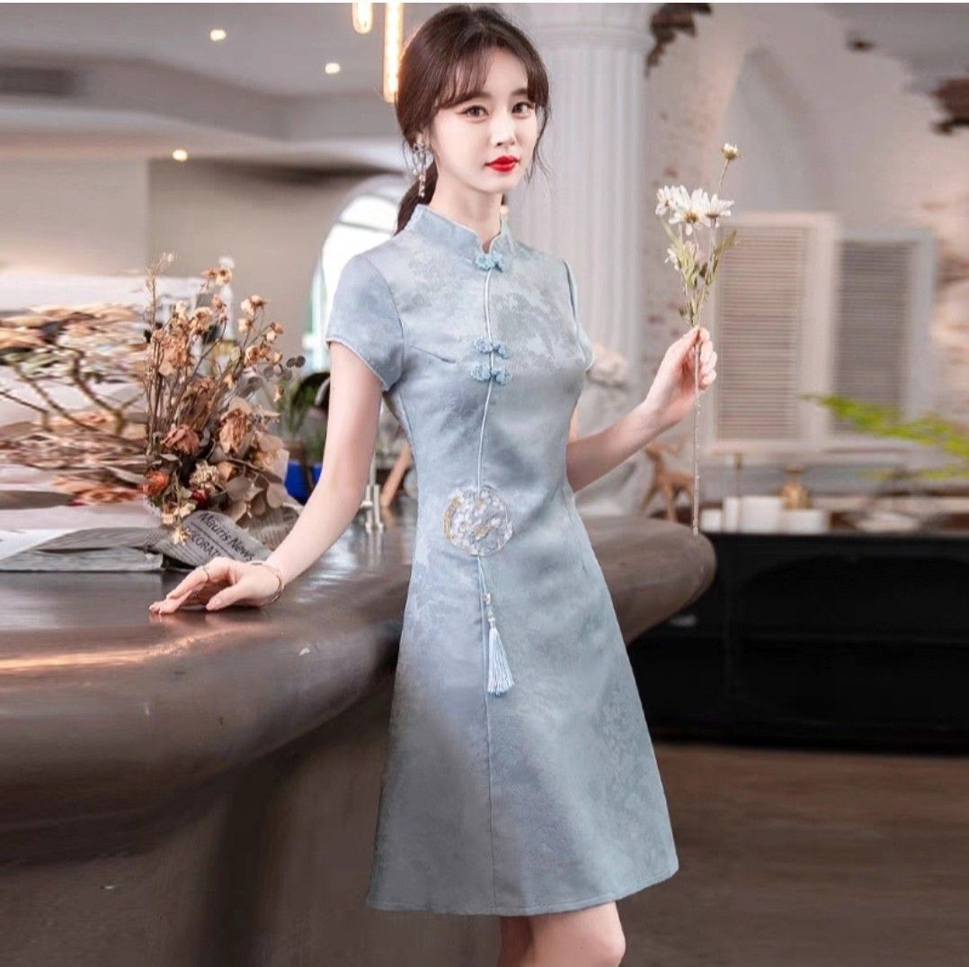 XXL CNY Qi Pao Woman Traditional Chinese Costume Plus Big Size