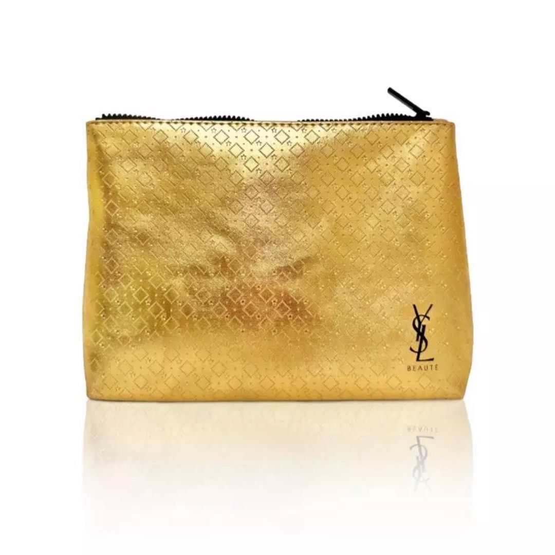 YSL Gold Makeup Pouch, Beauty & Personal Care, Face, Makeup on Carousell