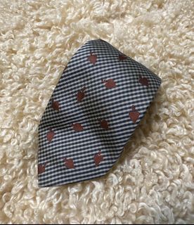YvesSaintLauarent YSL 古著斜紋愛心刺繡純絲手打領帶 vintage