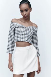 Zara Textured Top - Off Shoulder