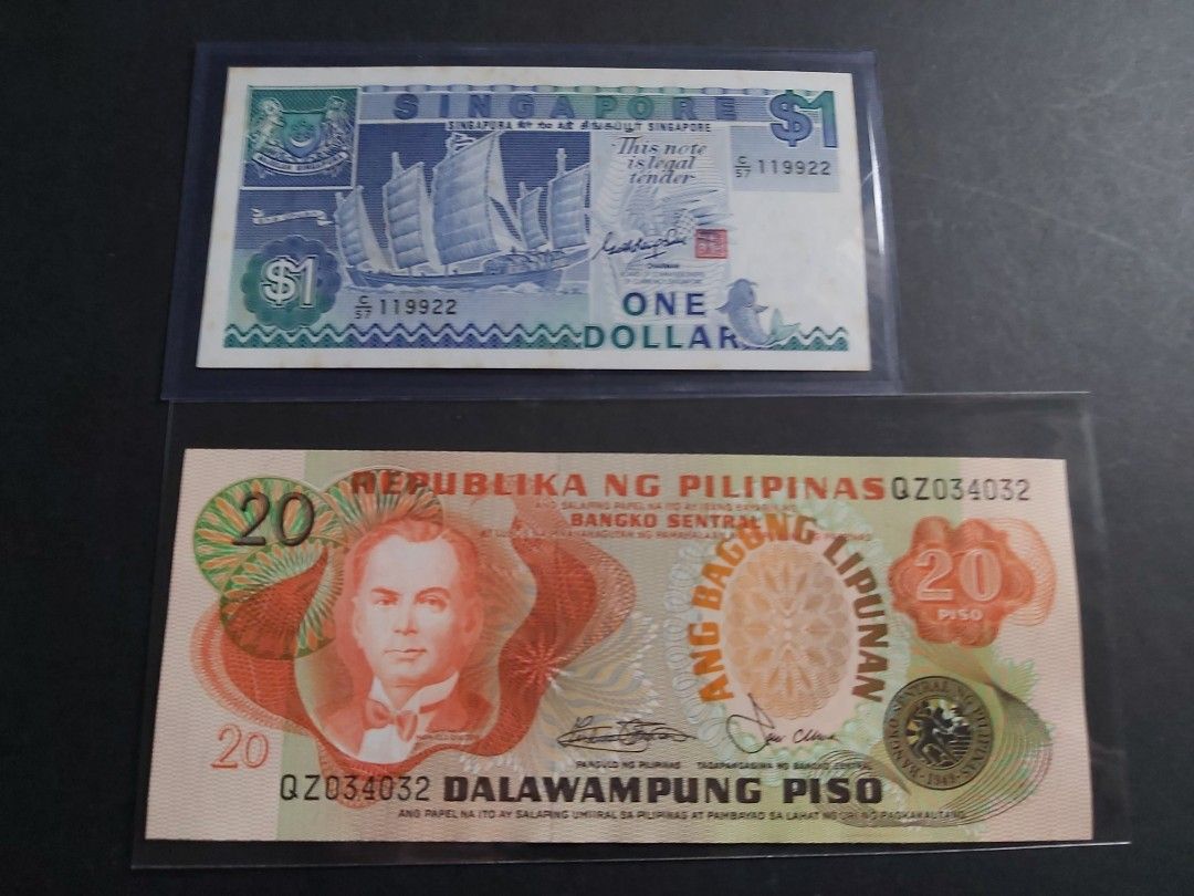 034032 $20 Piso Philippines currency twenty peso old banknote note,  World/Singapore collections, 菲律宾比索, Hobbies & Toys, Memorabilia &  Collectibles, Currency on Carousell