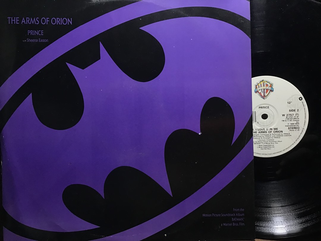 Rock,　Anubis　OST)　of　12　Funk　VINYL　12”　INCH　OOP　Vinyls　Prince　RECORD　Arms　80s　Piring　Media,　Toys,　Orion　(Batman　Music　Hitam　Hobbies　on　Carousell