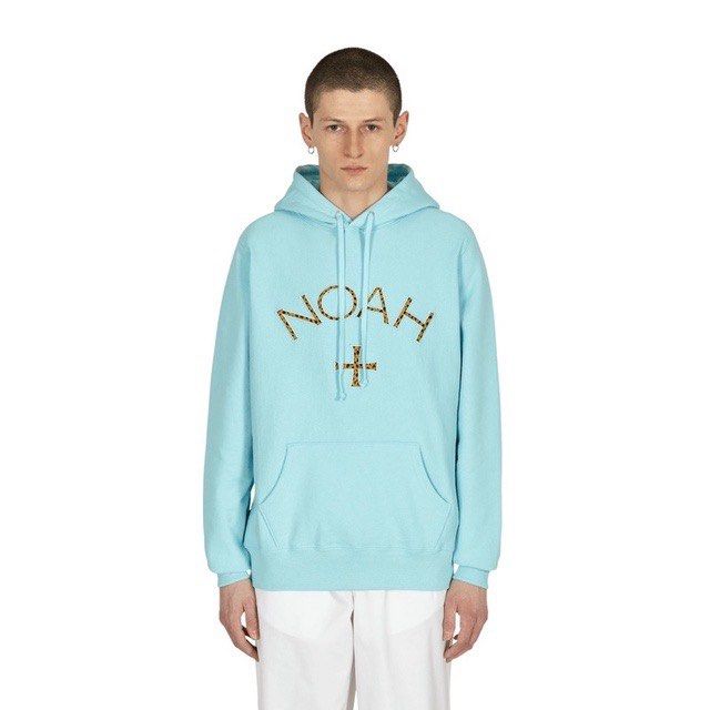 2020AW NOAH CHEETAH CORE LOGO HOODIE T ICE BLUE T