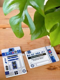 2 Star Wars ANA JET R2-D2 Boarding Certificate