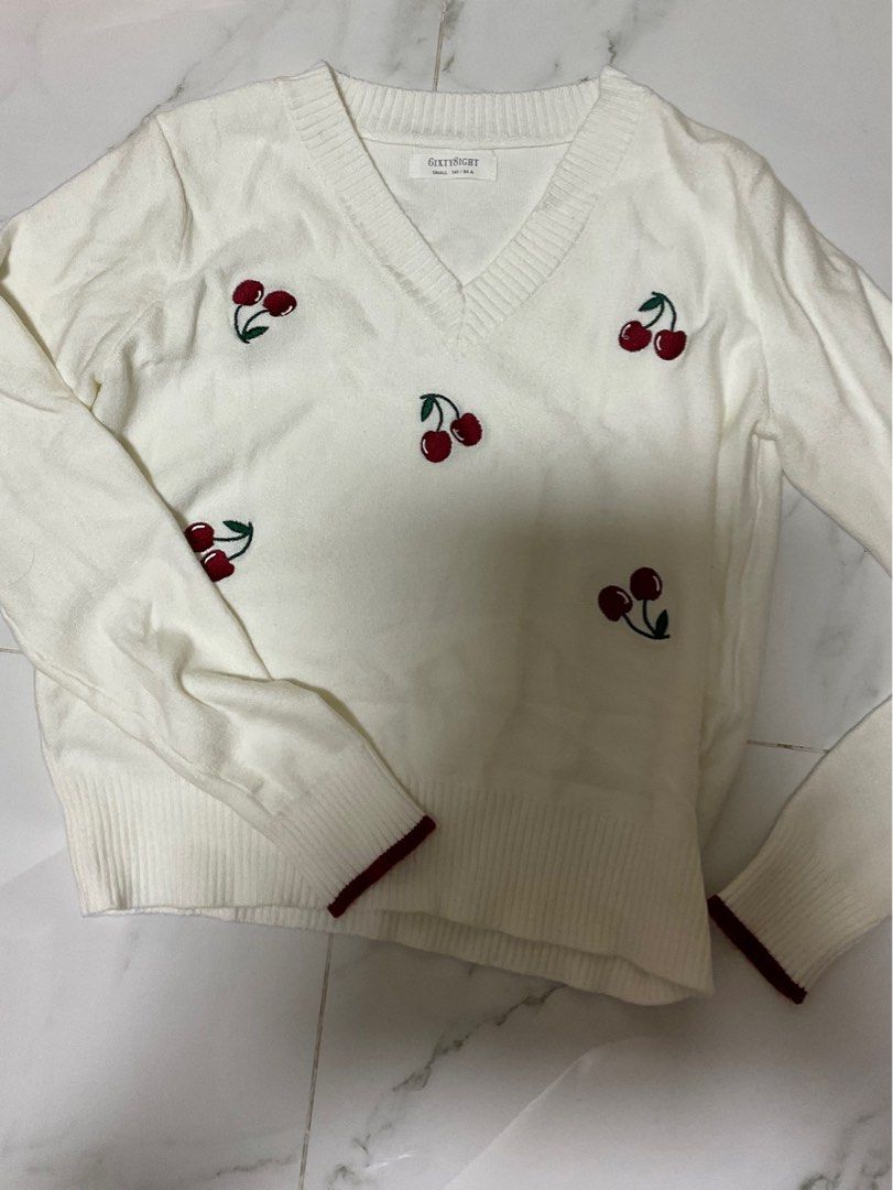 White sweater with cherries online